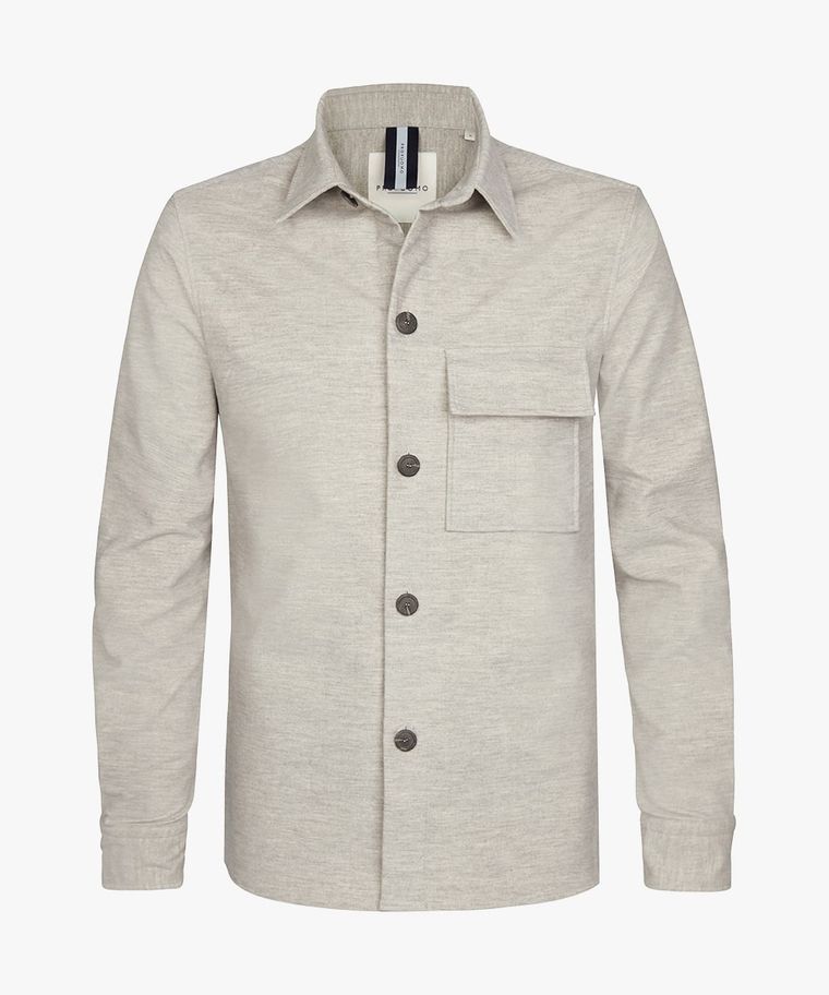 Grey cotton knitted overshirt