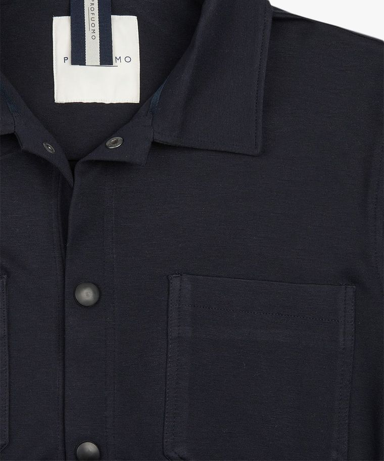 Navy tech knitted overshirt