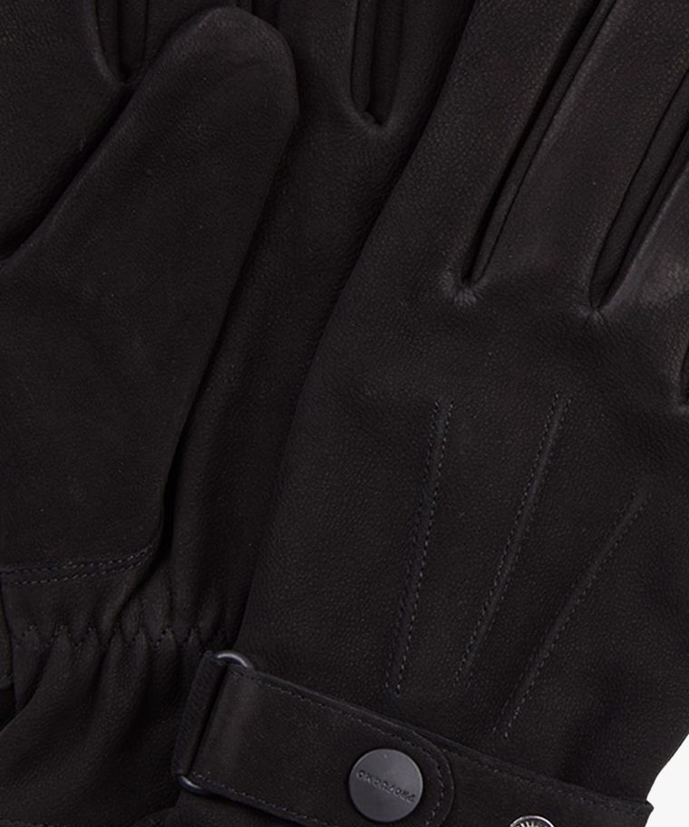 Schwarze Handschuhe aus Nubukleder