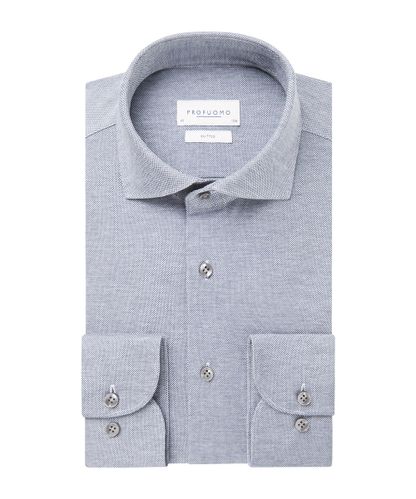 Profuomo Petrol blue knitted shirt