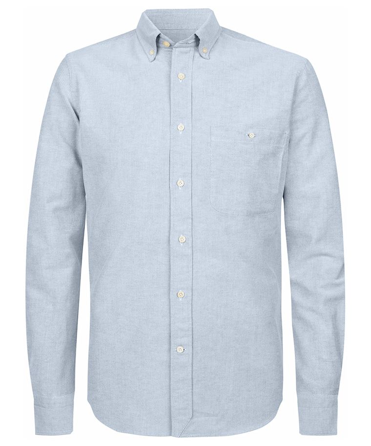Lichtblauw casual oxford overhemd