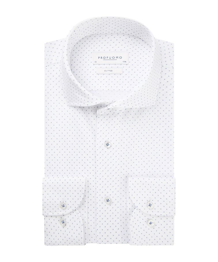 White knitted print shirt