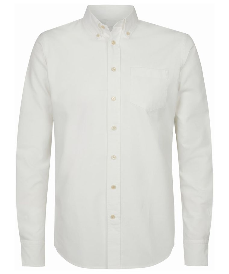 White casual button down shirt