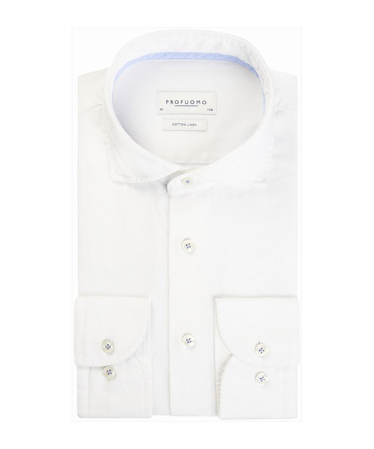 White linen-cotton shirt