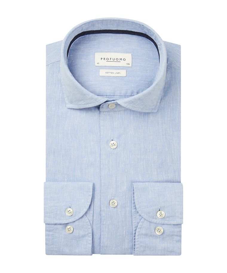 Blue linen-cotton shirt