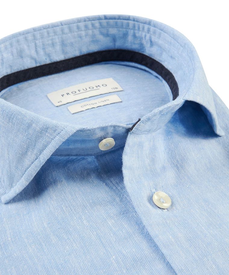 Blue linen-cotton shirt