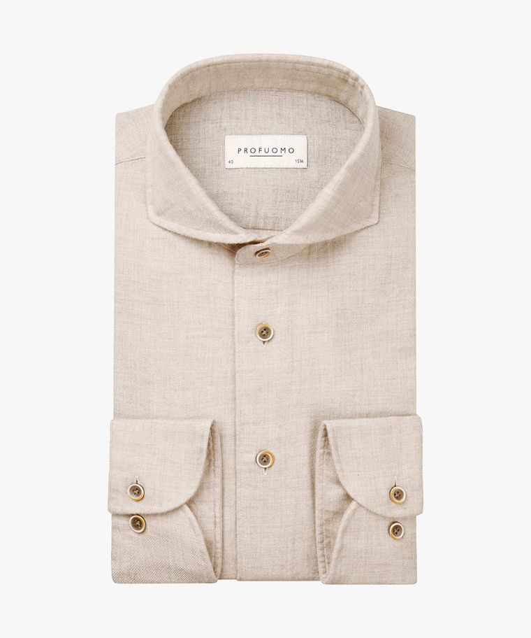 Beige cotton-wool shirt