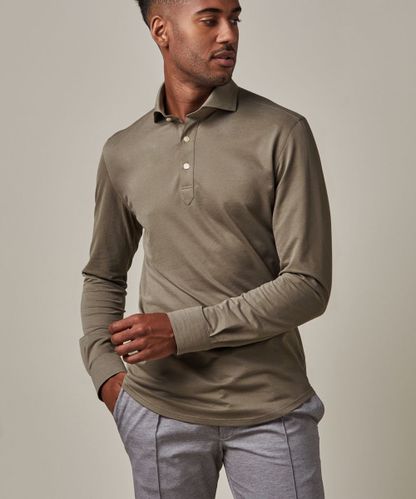PROFUOMO Grünes Japanese Knitted-Polo