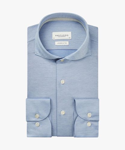 PROFUOMO Blue Japanese knitted shirt