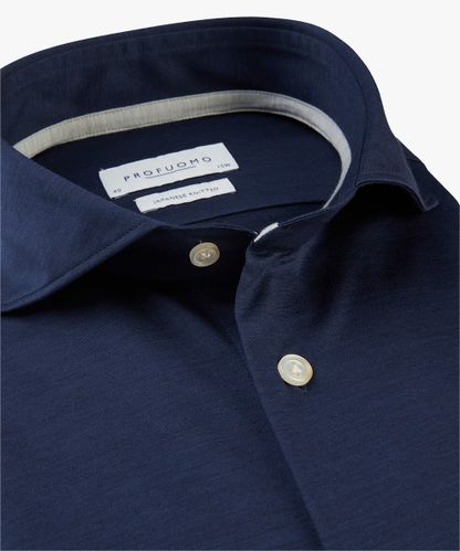 PROFUOMO Navy Japanese knitted shirt