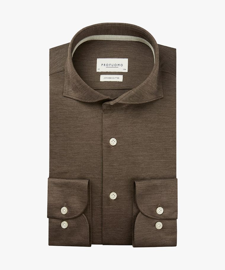 Brown Japanese knitted shirt