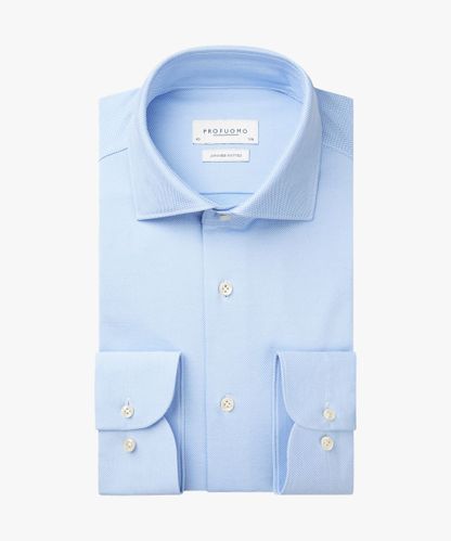 PROFUOMO Blue Japanese knitted one-piece shirt