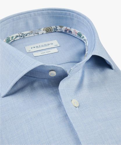 PROFUOMO Blue dobby structure shirt