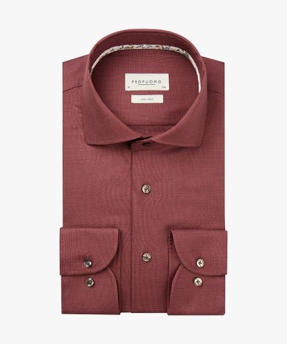 PROFUOMO Bordeaux dobby structure shirt
