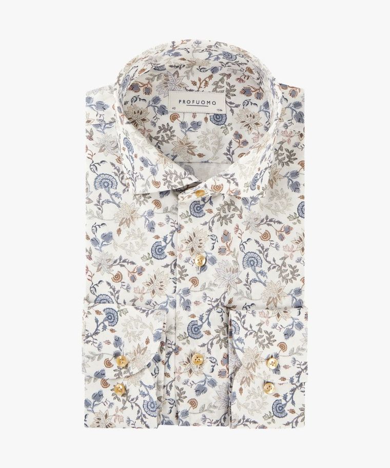 White floral print shirt