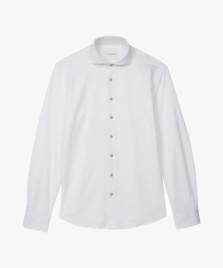 Weißes casual Piqué-Hemd