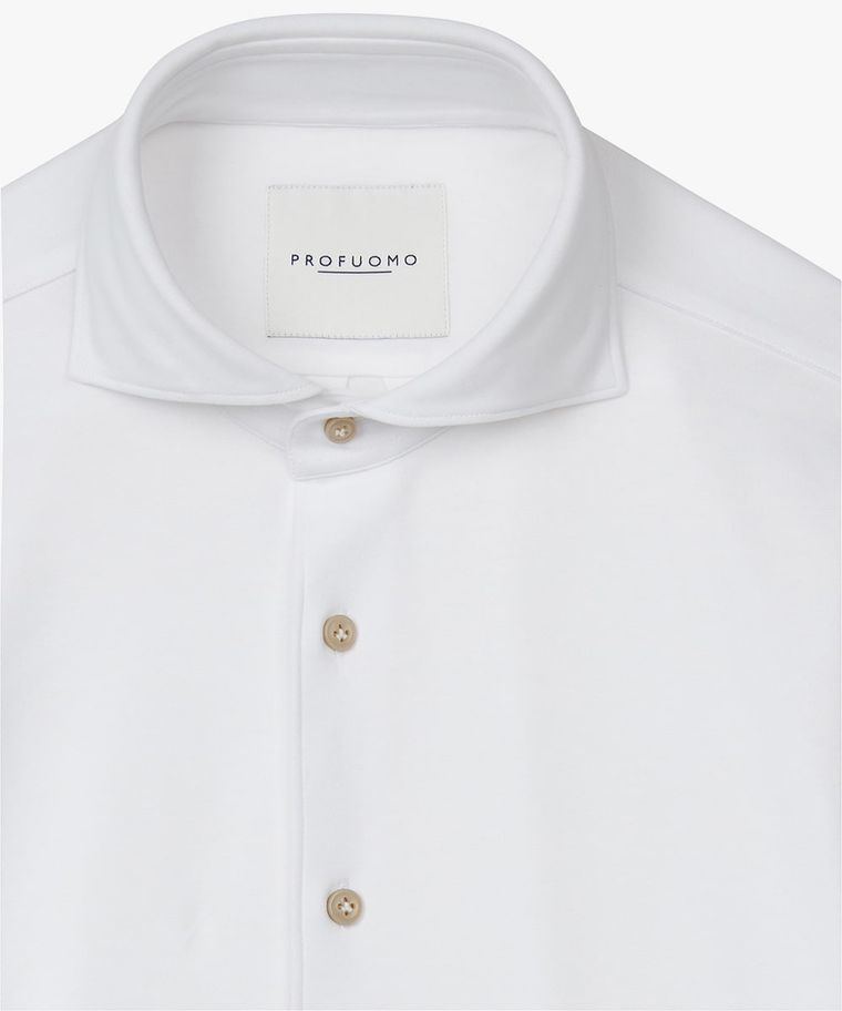 Weißes casual Piqué-Hemd