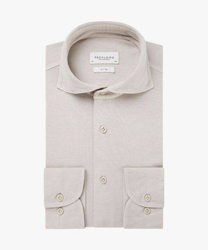 PROFUOMO Beige knitted casual shirt