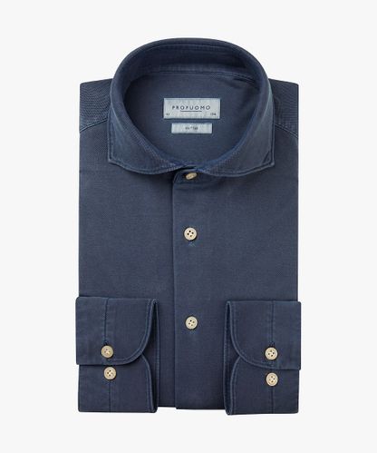 PROFUOMO Blue knitted casual shirt