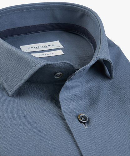 Profuomo Middenblauw super slim fit overhemd