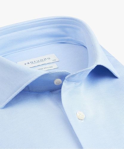 PROFUOMO Blue Japanese knitted shirt