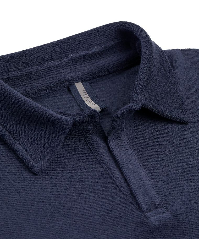Navy towelling polo