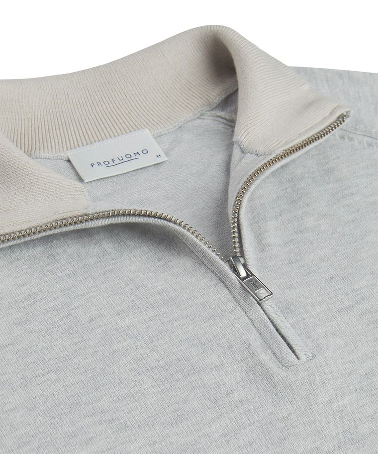 Grey melange pullover half zip