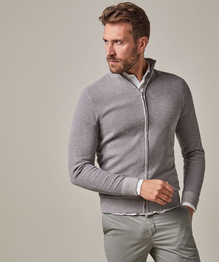 Grey zip cardigan