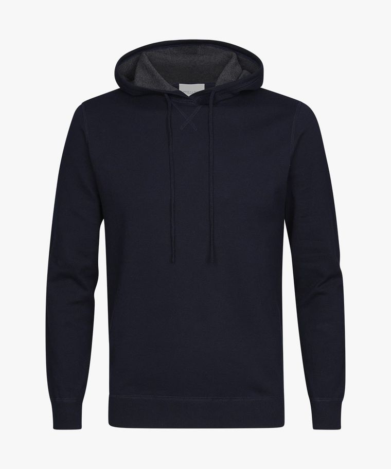Navy cotton-cashmere hoodie