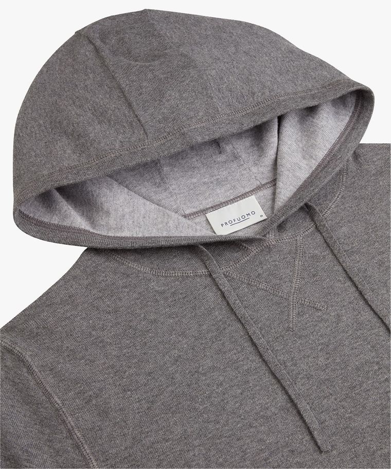 Grey cotton-cashmere hoodie