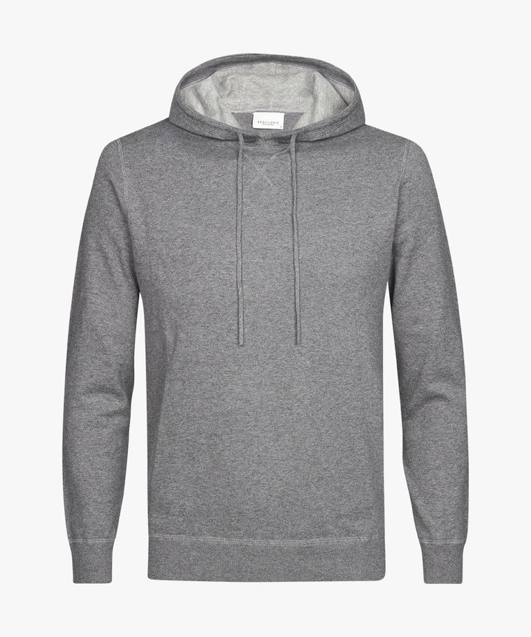 Grey cotton-cashmere hoodie