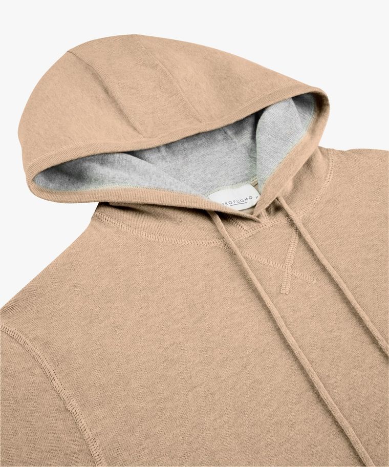 Beige cotton-cashmere hoodie