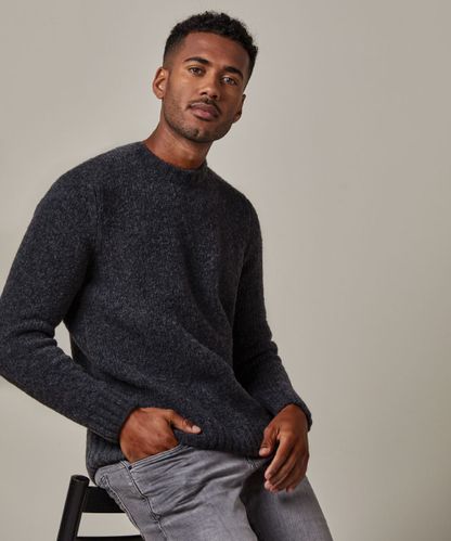 Profuomo Antraciet boiled wool crewneck