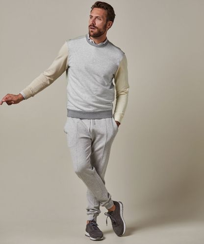 PROFUOMO Grey colourblock sweater