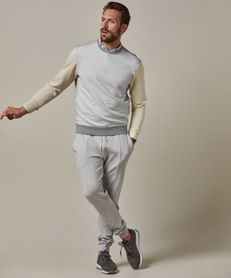 Grey colourblock sweater