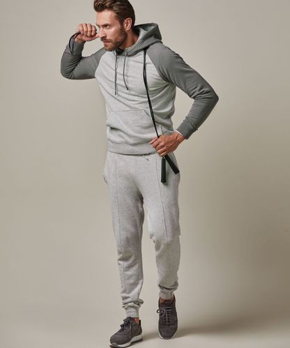 PROFUOMO Grey colourblock hoodie