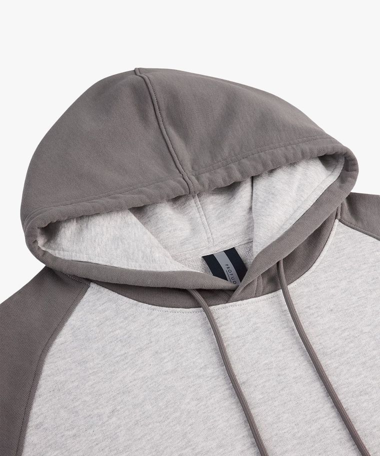 Grey colourblock hoodie