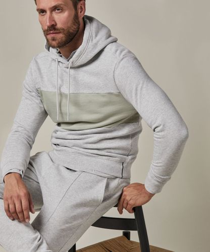 PROFUOMO Grey colourblock hoodie