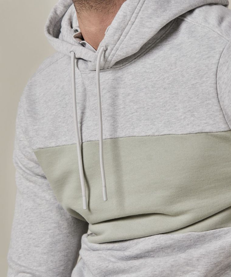 Grey colourblock hoodie