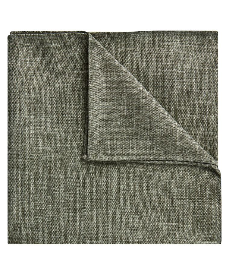 Green cotton-silk pocket square