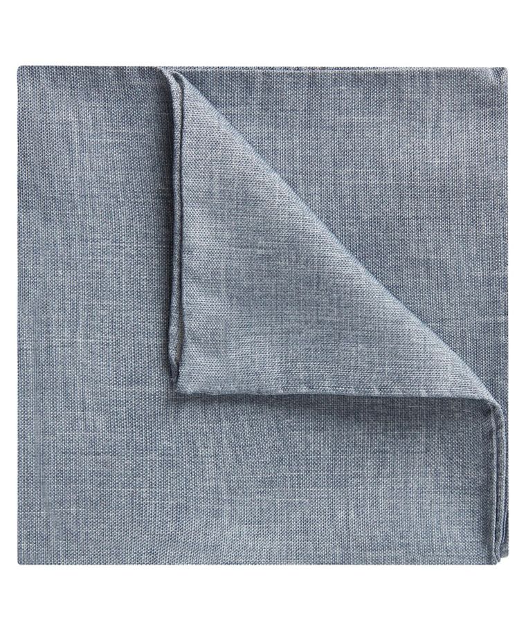 Grey cotton-silk pocket square