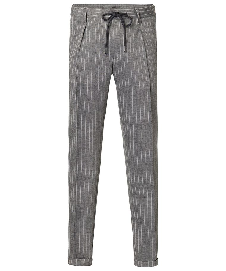 Grey striped knitted sportcord trousers