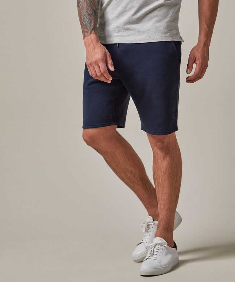 Navy sweatpant shorts