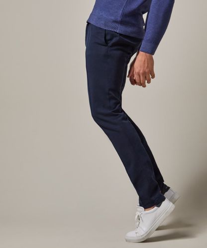Profuomo Navy garment dye sportcord broek