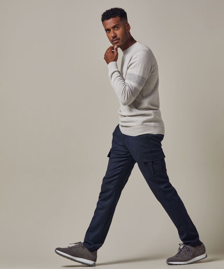 Navy flanel cargo trousers