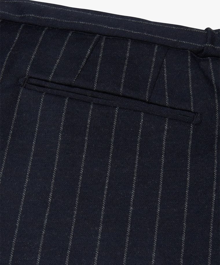 Navy wool knitted sportcord trousers