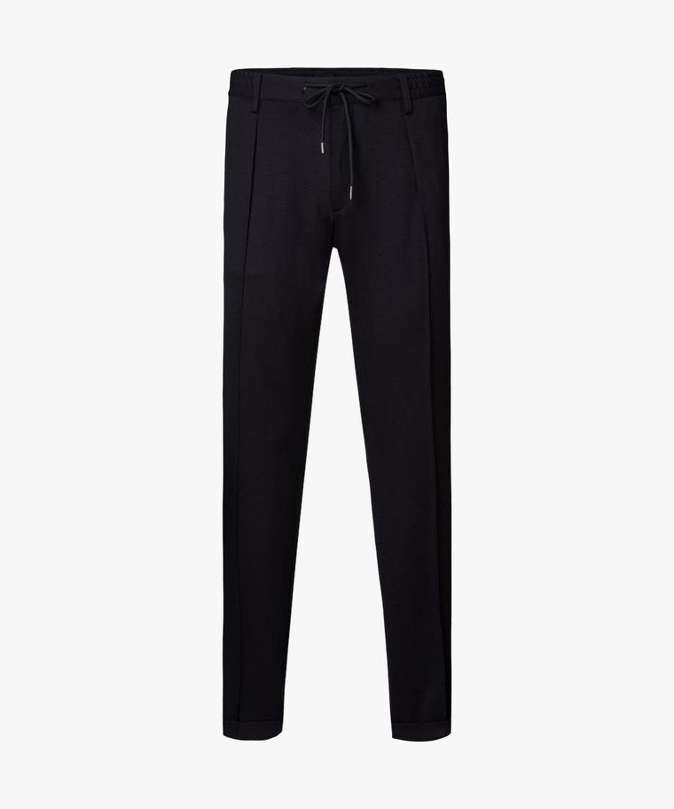 Black tech knitted sportcord trousers