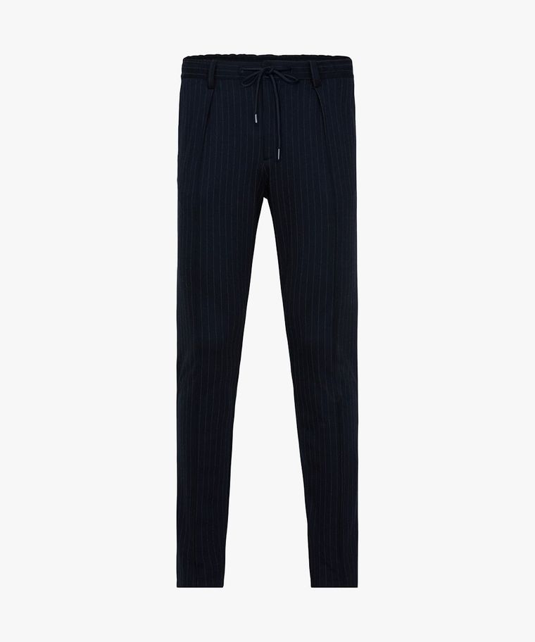 Navy tech knitted sportcord trousers