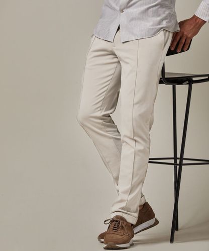 PROFUOMO Beige tech knitted sportcord trousers