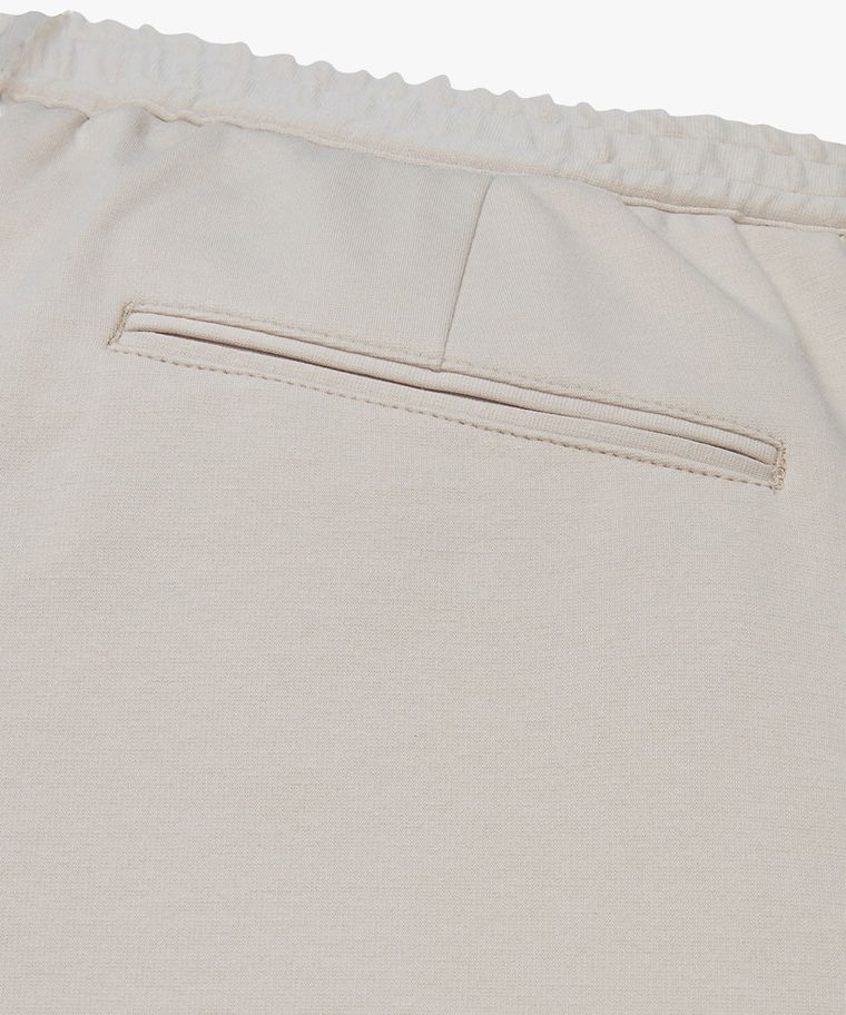 Beige tech knitted sportcord trousers